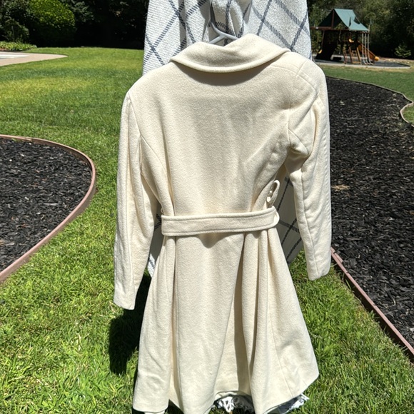 Make an offer! Cream colored wrap coat. - Picture 2 of 3
